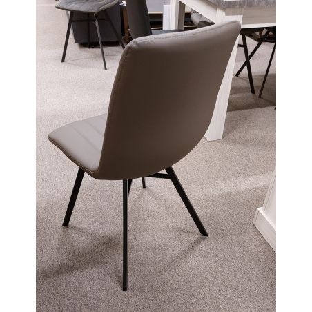 Chaise Sorella en PU Cappuccino de style vintage