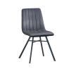 Chaise Desir en tissu velours gris de style vintage