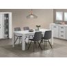 Chaise Desir en tissu velours gris de style vintage