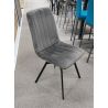 Chaise Desir en tissu velours gris de style vintage