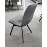 Chaise Desir en tissu velours gris de style vintage