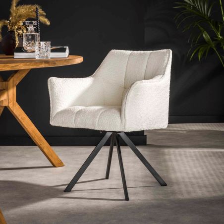 Fauteuil pivotant CORK en tissu boucle - proposé en 4 coloris