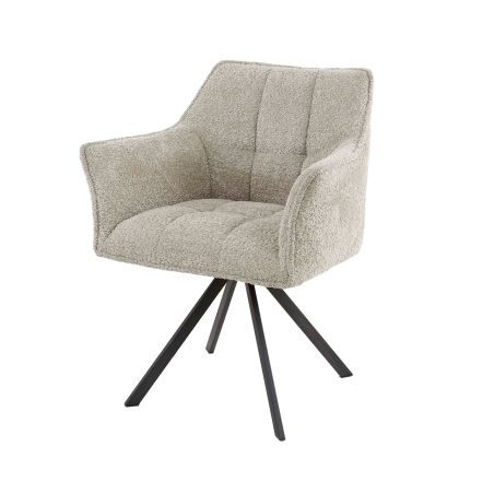 Fauteuil pivotant CORK en tissu boucle - proposé en 4 coloris