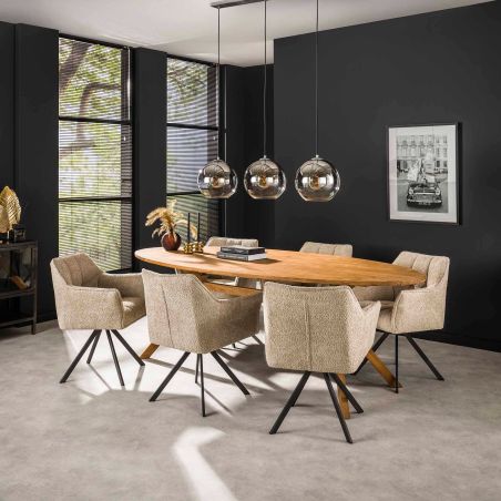 Fauteuil pivotant CORK en tissu boucle - proposé en 4 coloris