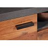 Meuble TV 203 cm ADRIEN en coloris gris clair et chêne artisan