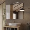 Miroir 92 cm BURGA avec colonne en blanc brillant et décor chene cadiz