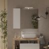 Miroir 92 cm BURGA avec colonne en blanc brillant et décor chene cadiz