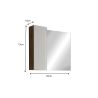 Miroir 92 cm BURGA avec colonne en blanc brillant et décor chene cadiz