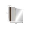 Miroir 78 cm BURGA avec colonne en blanc brillant et décor chene cadiz