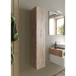 Colonne suspendue hauteur 138 cm pour salle de bain endécor chene cadiz