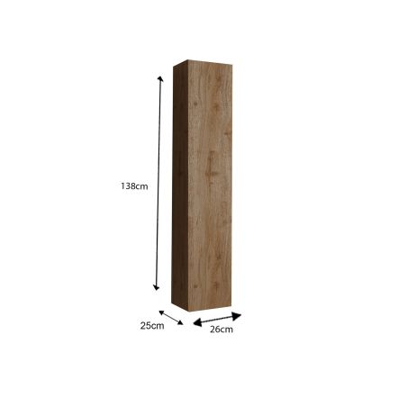 Colonne suspendue hauteur 138 cm pour salle de bain endécor chene cadiz