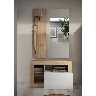 Ensemble de meubles pour entrée BURGA en décor chêne cadiz