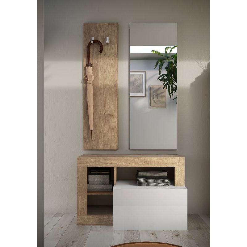 Ensemble de meubles pour entrée BURGA en décor chêne cadiz