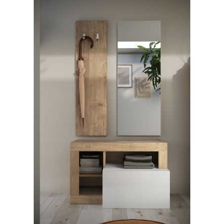 Ensemble de meubles pour entrée BURGA en décor chêne cadiz