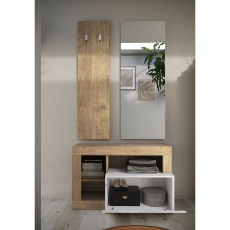 Ensemble de meubles pour entrée BURGA en décor chêne cadiz