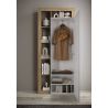 Armoire d'entrée BURGA en décor chêne cadiz avec porte miroir