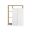 Armoire a chaussures BURGA en blanc brillant et décor chêne cadiz