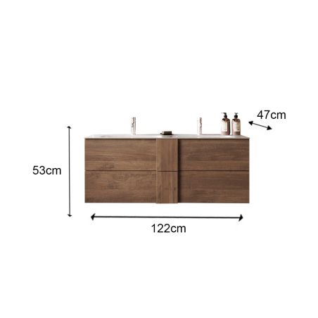 Meublesuspendu avec double vasque DAMIEN 120 cm en blanc brillant