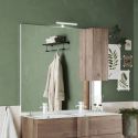 Miroir 120 cm DAMIEN avec colonne en blanc brillant et éclairage LED