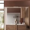 Miroir 120 cm DAMIEN avec colonne en blanc brillant et éclairage LED