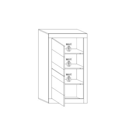 Vaisselier-vitrine 2 portes BERGAME
