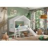Lit cabane 90x200 cm NEMO en pin massif coloris blanc avec tiroir lit