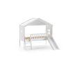 Lit cabane 90x200 cm NEMO en pin massif coloris blanc avec tiroir lit