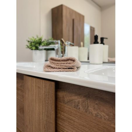 Meublesuspendu avec double vasque VENUS CHENE 120 cm en décor chêne mercure
