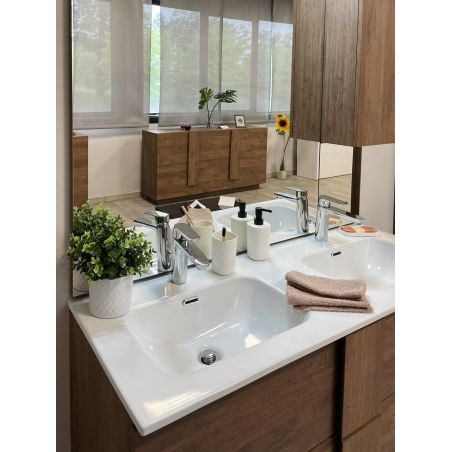 Meuble avec double vasque VENUS CHENE 120 cm en décor chêne mercure