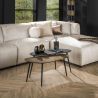 Set de 2 tables basses CATALINA en teck et metal finition black and gold