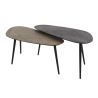 Set de 2 tables basses CATALINA en teck et metal finition black and gold