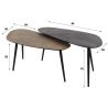 Set de 2 tables basses CATALINA en teck et metal finition black and gold
