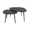 Set de 3 tables basses ABYDOS en métal finition bronze doré et noir