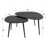 Set de 3 tables basses ABYDOS en métal finition bronze doré et noir