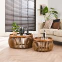 Set de 2 tables basses Cyprian en bois de manguier