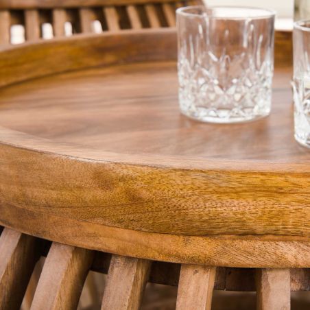 Set de 2 tables basses Cyprian en bois de manguier