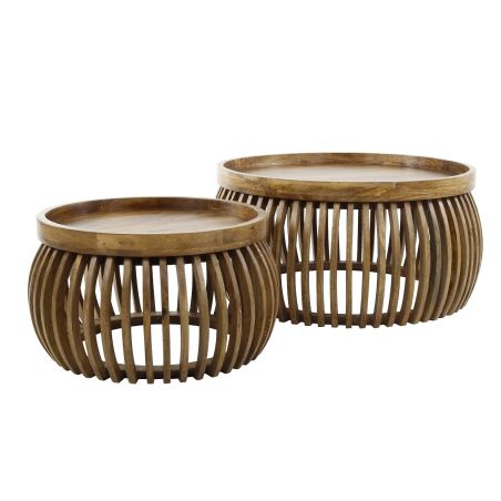 Set de 2 tables basses Cyprian en bois de manguier