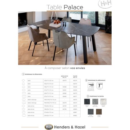 Palace, table 210 x 110 cm. - 4-pieds - Henders and Hazel