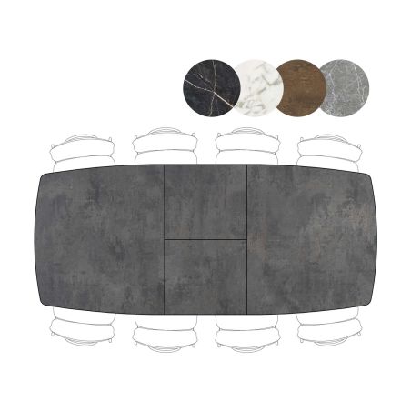 Palace, table a rallonge 190 (+ 60 cm.) x 110 cm. - 4-pieds - Henders and Hazel