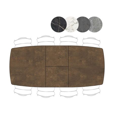 Palace, table a rallonge 190 (+ 60 cm.) x 110 cm. - 4-pieds - Henders and Hazel