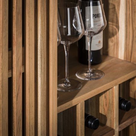 Armoire à vin THANOS en acacia massif avec 1 porte coulissante