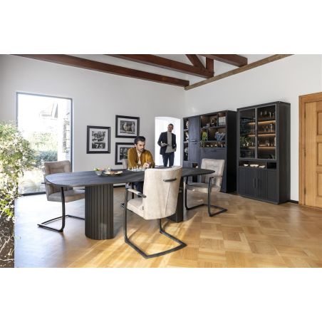 Pavie, table - ovale - 270 x 120 cm. (pied en bois) - Henders and Hazel