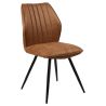 Chaise MAGNUS en tissu coloris whisky de style vintage