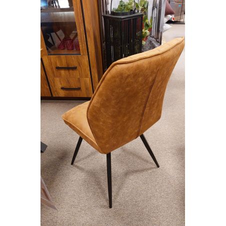 Chaise MAGNUS en tissu coloris whisky de style vintage