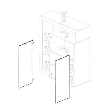 Bar design 2 portes BURGA 108 cm - proposé en 2 finitions