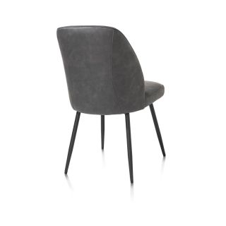 Leo, chaise - cadre rough off black - tissu Pala (knock down)