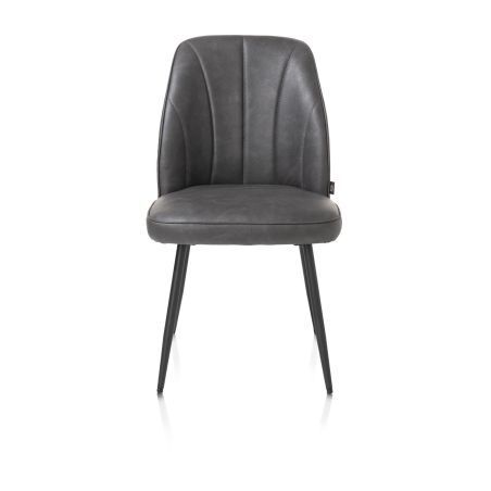 Leo, chaise - cadre rough off black - tissu Pala (knock down)