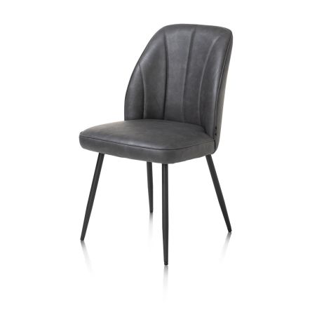 Leo, chaise - cadre rough off black - tissu Pala (knock down)