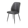 Leo, chaise - cadre rough off black - tissu Pala (knock down)