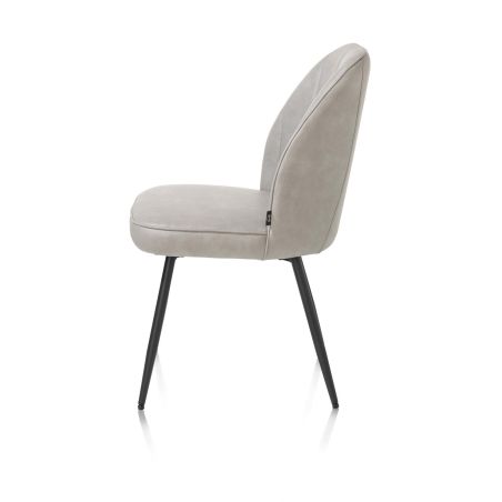 Leo, chaise - cadre rough off black - tissu Pala (knock down)